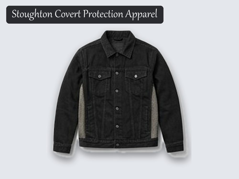 Stab-resistant denim jacket, black, plain