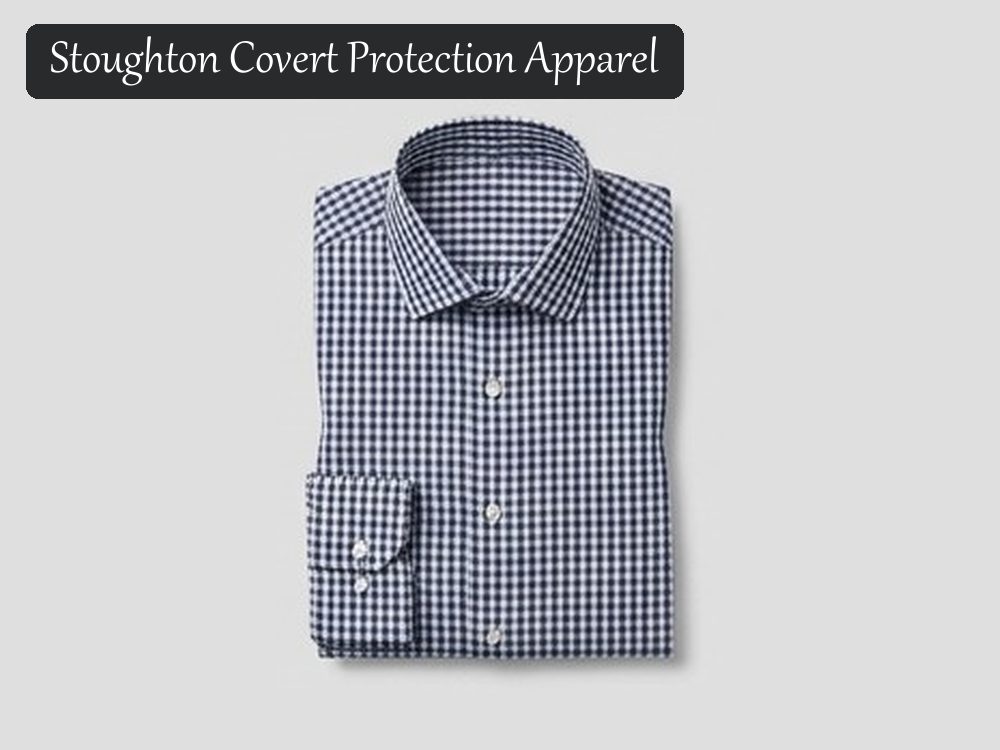 Stab-resistant shirt, navy gingham